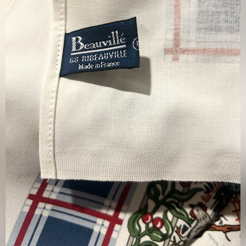 Vintage Beauville’ French Tablecloth Four Seasons QUATRE SAISONS holidays - Picture 4 of 10